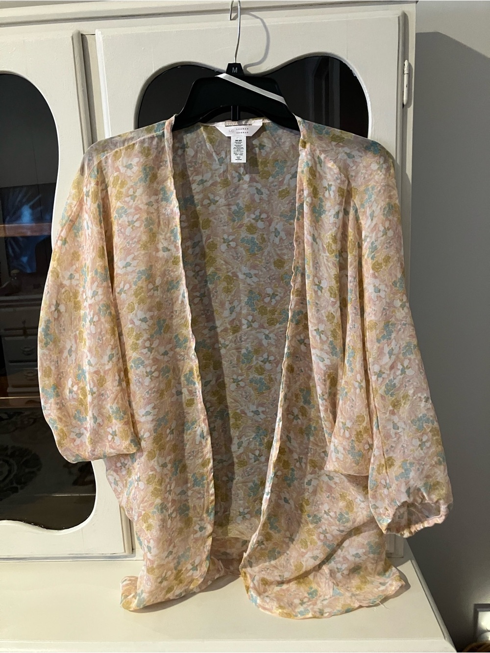 LC Lauren Conrad Pastel Floral Open-Front cover up